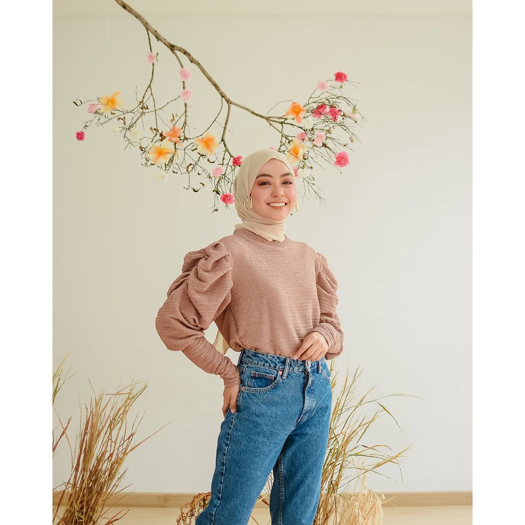 FABIA  BLOUSE TUNIK  BAHAN BABAT IMPORT Baju Atasan Wanita Modern Terbaru 2021