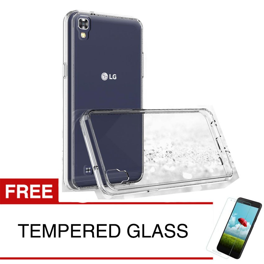 Crystal Case for LG X Power 2016 - 5.3 inch - K220 - Clear Hardcase + Gratis Tempered Glass