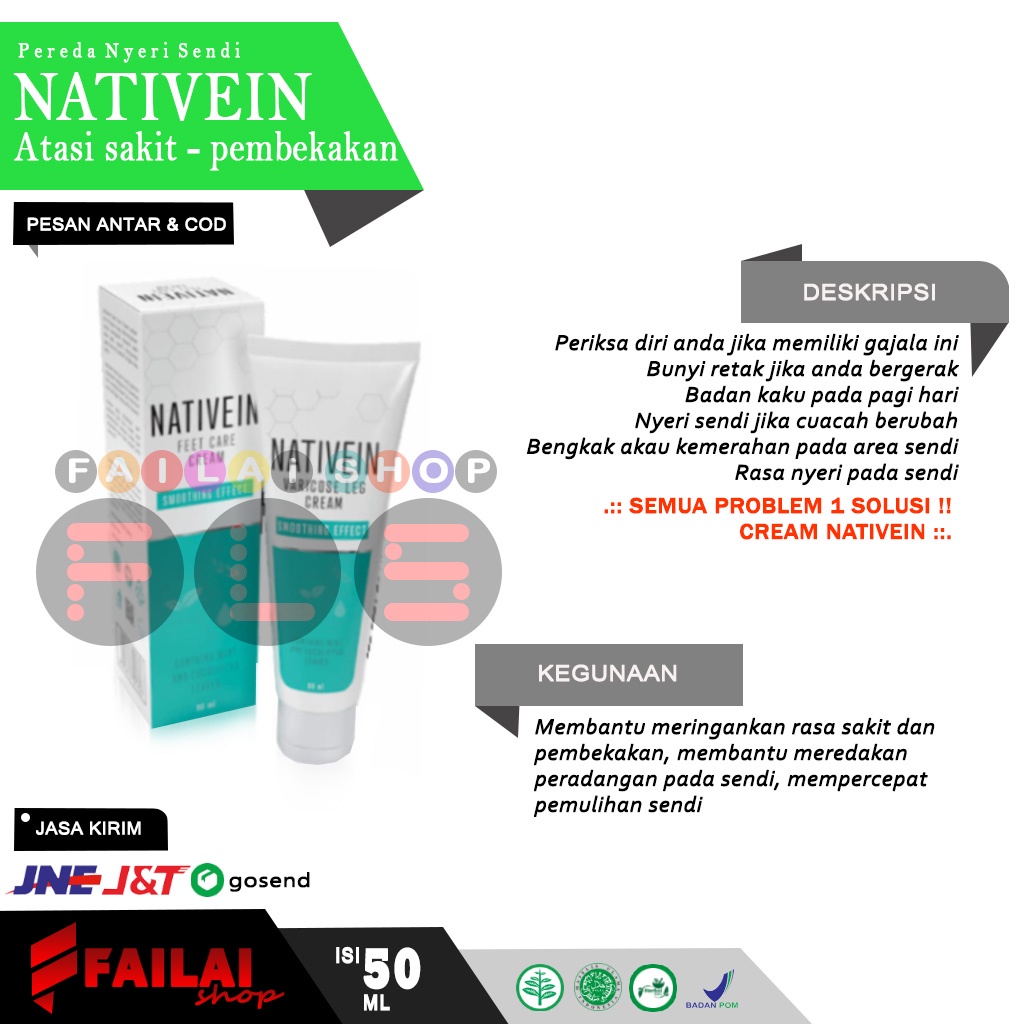 NATIVEIN Asli 100% Original Cream Penghilang Varises