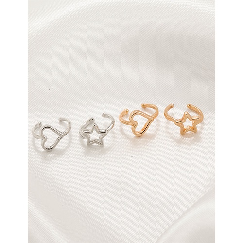 LRC Anting Fashion Stars Hollow Love Metal Star Ear Bone Clip Single