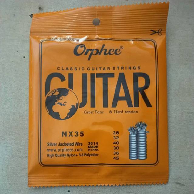 senar gitar Orphee classic nylon NX 35 original satu set