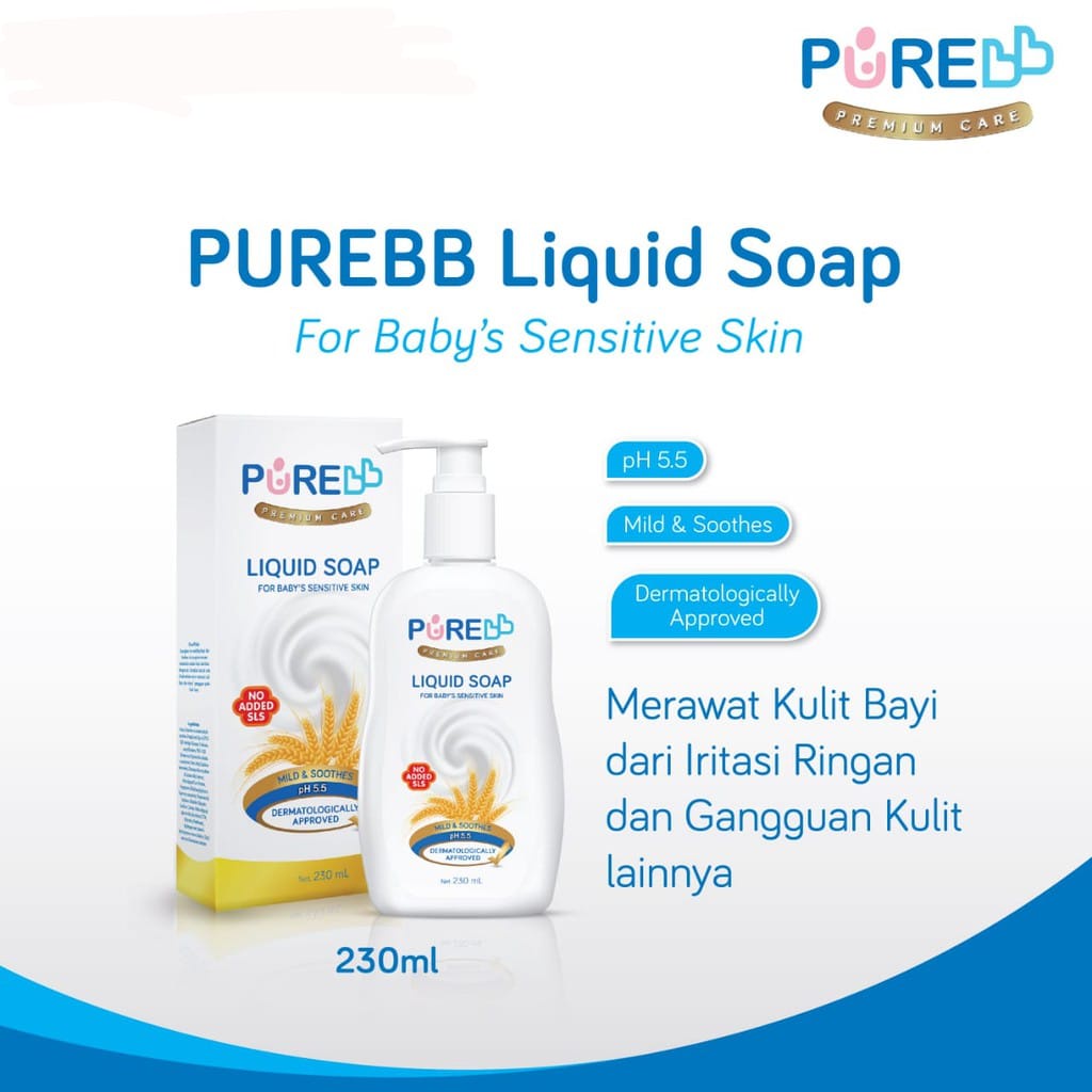 PureBB Soap 230ml &amp; 80ml Pure Baby SABUN MANDI BAYI KULIT SENSITIF