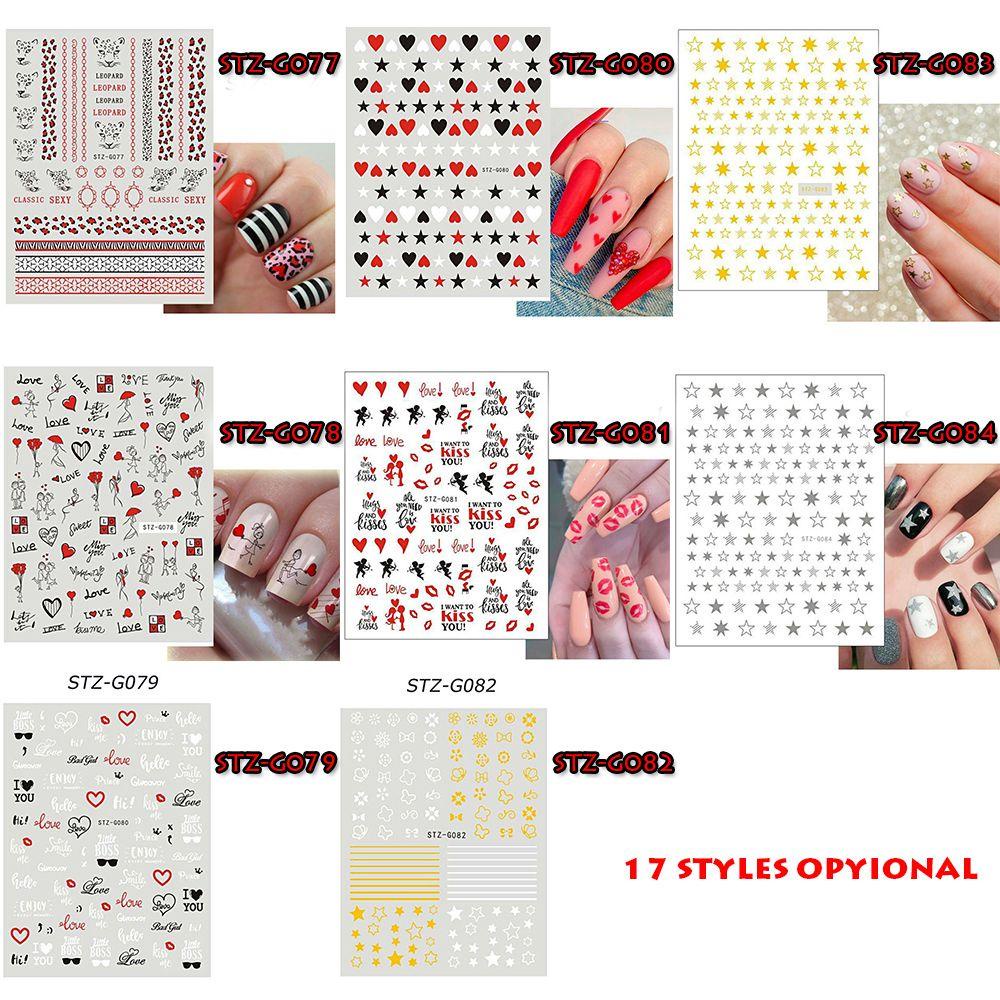 Stiker Nail Art Nanas Manicure Merah Pink Kartun Cupid 3D Decals