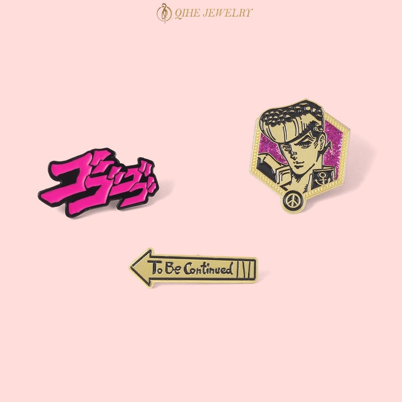 Bros Pin Enamel Desain Anime Surrounding Bizarre Adventure Brothers Untuk Tas Ransel Wanita