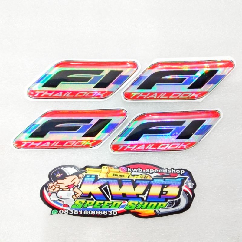 Sticker emblem beat scoopy fi hologram timbul