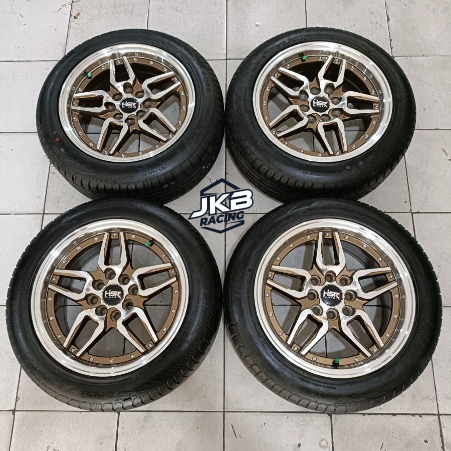 Velg Mobil Racing Bekas Ring 15 HYURA HSR R15X7 8X100-114,3 BAN 195 55 R15