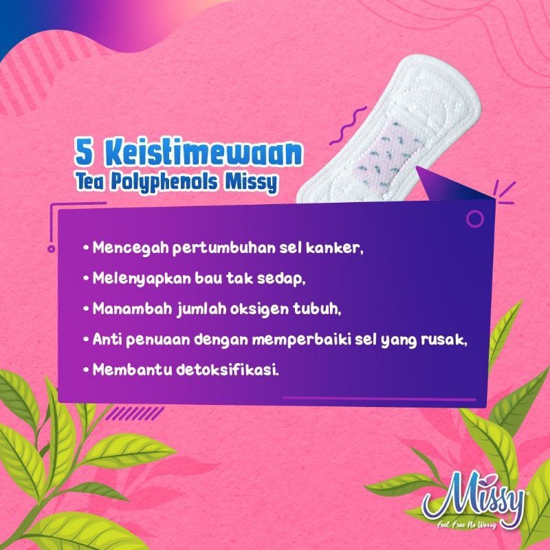 MISSY Pembalut Wanita Pads MISSY PANTYLINER MINI DAY NIGHT SUPER NIGHT / BANDUNG