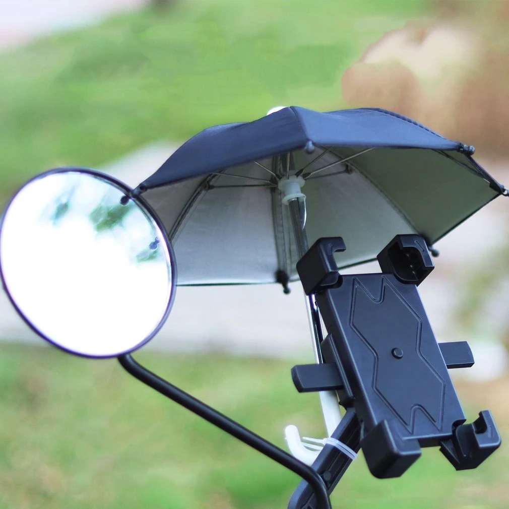 Bicycle Phone Holder Mini Parasol Sunshade Umbrella /  Polyester Mobile Automatic Umbrella / Cycling Cute Decoration Accessories