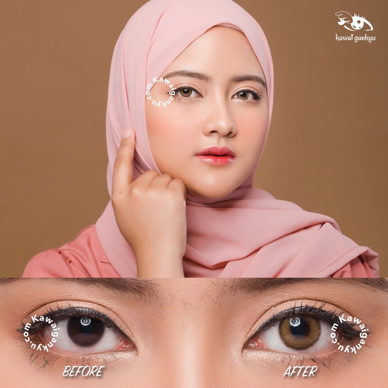 KawaiGankyu Softlens - kitty ella brown (1botol)