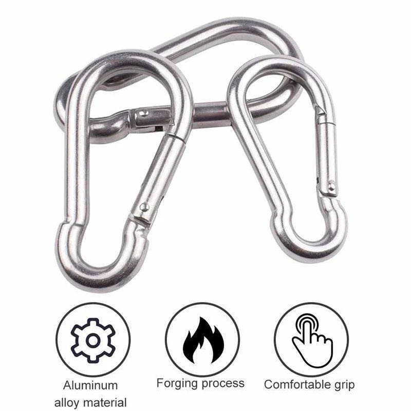 10pcs Carabiner Bentuk Labu Multifungsi Bahan Aluminum Alloy Tahan Lama Untuk Camping