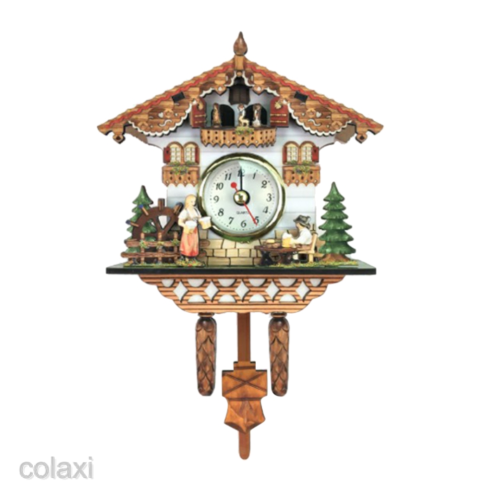 Colaxi 1pc Vintage Wooden Cuckoo Clock Forest Quartz Swing Wall Alarm Clock Shopee Indonesia