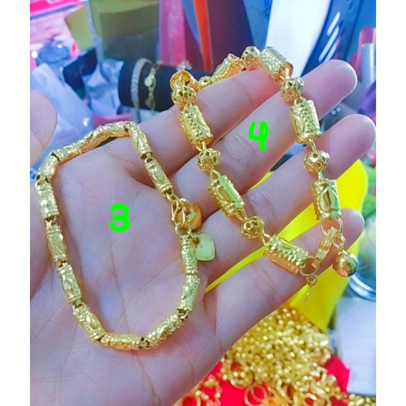 GELANG TITANIUM/LAPIS EMAS 24K/LAPIS KRISTAL