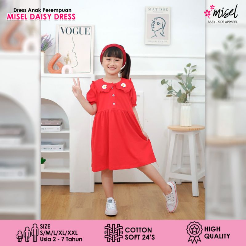 Midi dress anak daisy by misel motif ruffle bunga