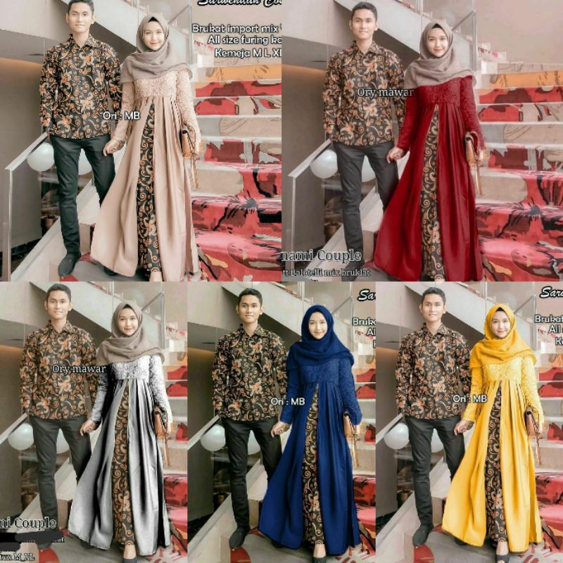 BAJU BATIK COUPLE MODERN  SARIMBIT BATIK COUPLE GAMIS BATIK COUPEL COUPLE COPEL PASANGAN MAURA COUPL