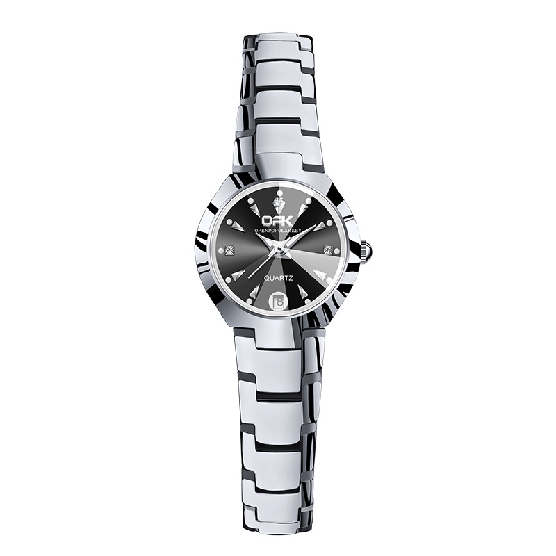 OPK Jam Tangan Wanita Anti Air Original Branded Cewek Anti Air  Kuarsa Stainless Steel Rantai Terbaru 2024 Model 8105-Putih