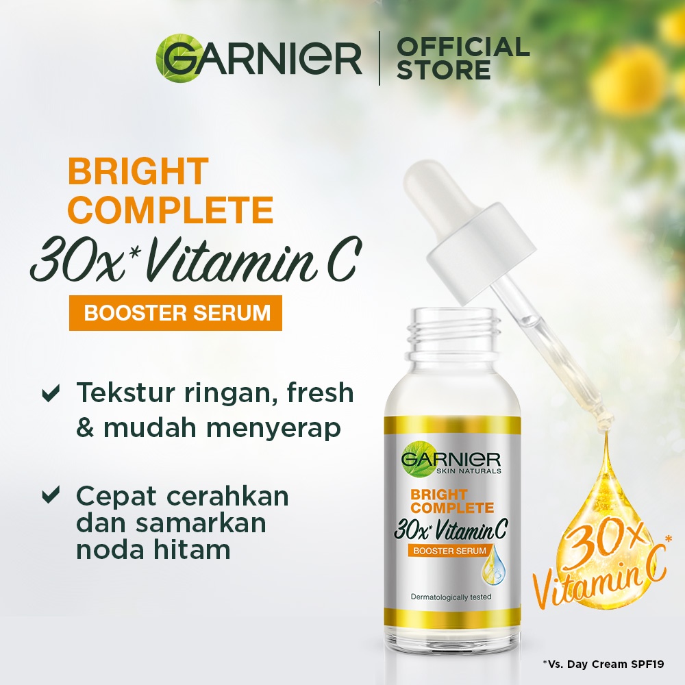 Garnier Bright Complete Vitamin C Serum 30ml + Day & Night Cream - Skincare Moisturizer Kulit Cerah-2