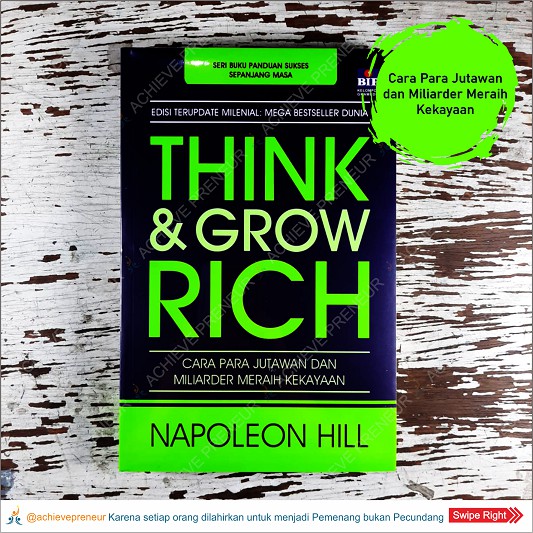 Jual Buku Think And Grow Rich Napoleon Hill Shopee Indonesia