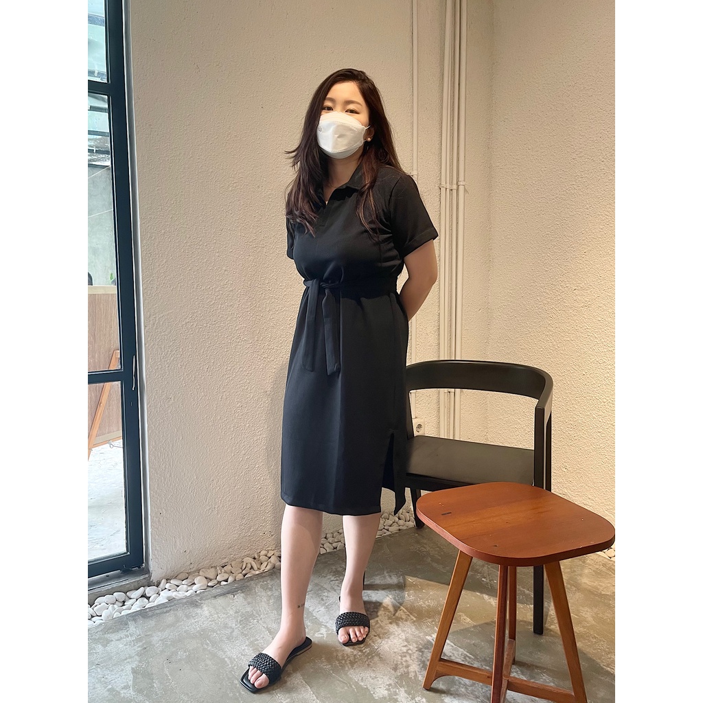 SOO DRESS | SORAHAE | PREMIUM KNIT TSHIRT DRESS MATERNITY FRIENDLY BIG SIZE POLO