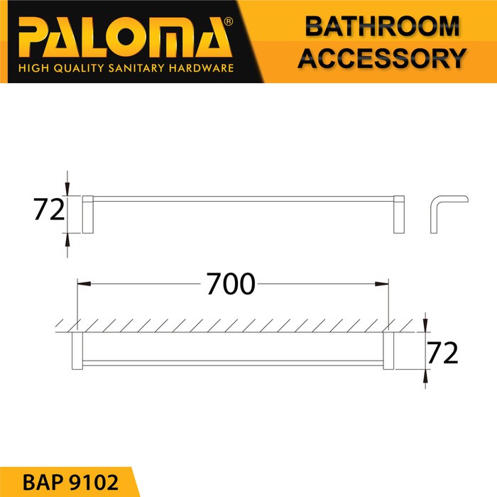 PALOMA BAP 9102 Rak Handuk Baju Gantungan Hanger Dinding Kamar Mandi