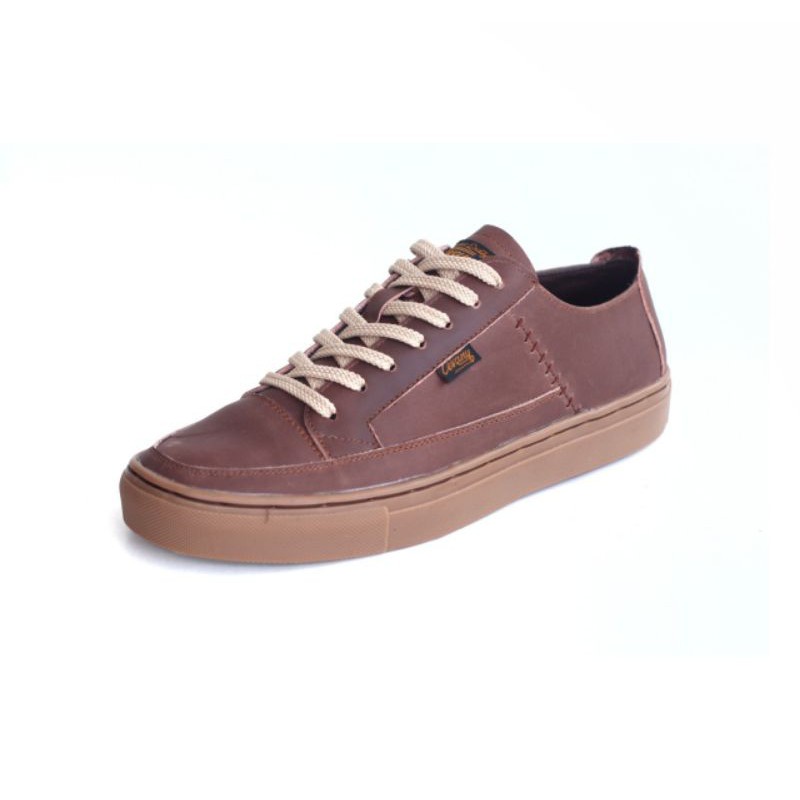 FULL LEATHER DANTE BROWN - Sepatu Sneakers Pria Kulit Asli Original Cevany 38 39 40 41 42 43 44