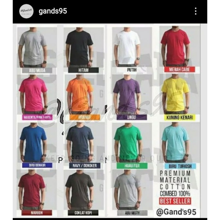 kaos polos cotton combed 30s