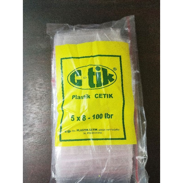 Plastik Klip Ziplock Zipper Cetik C-tik 5x8 isi 100 lembar