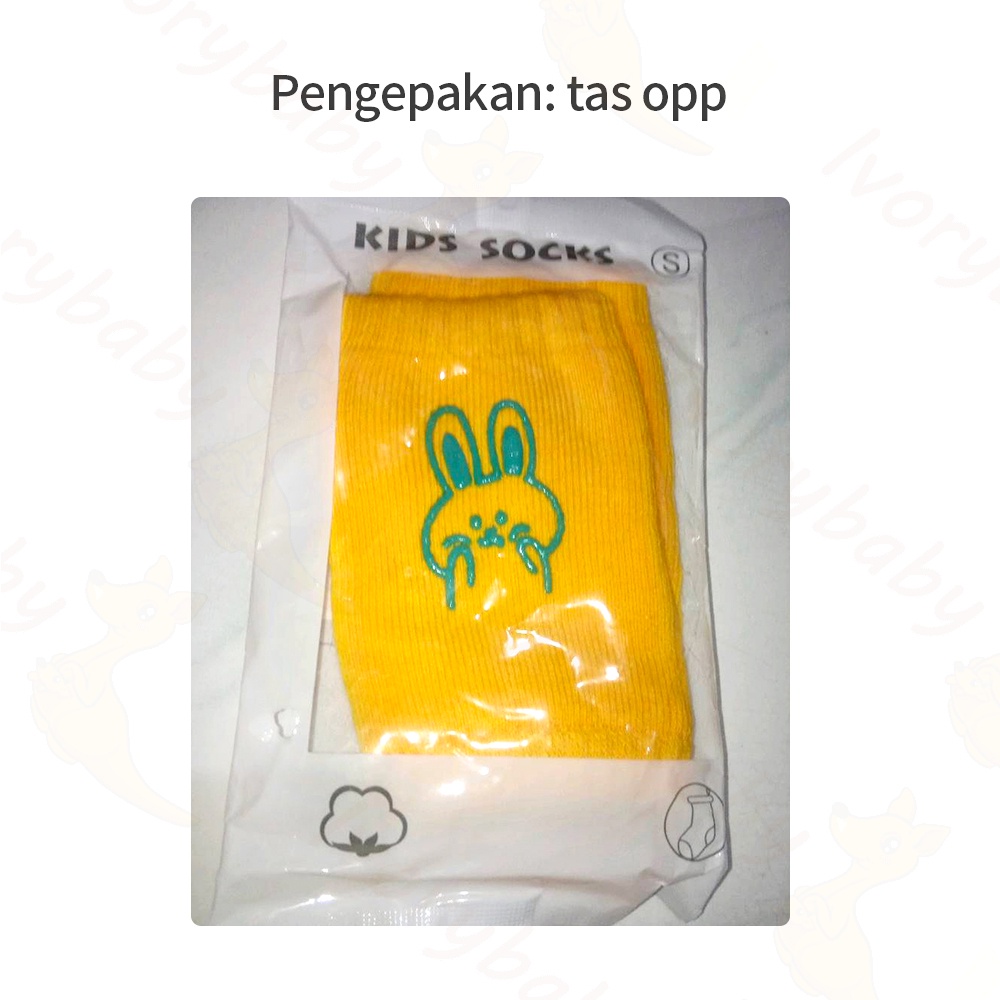 Ivorybaby Knee protector bayi anak anti slip pelindung lutut bayi merangkak bahan katun