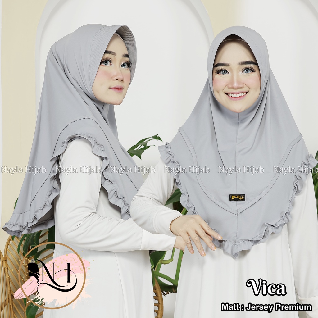 Kerudung Instan Jersey Model Vica Jilbab Instan Jersey Super Premium Hijab Bergo Terbaru Nayla Hija'b