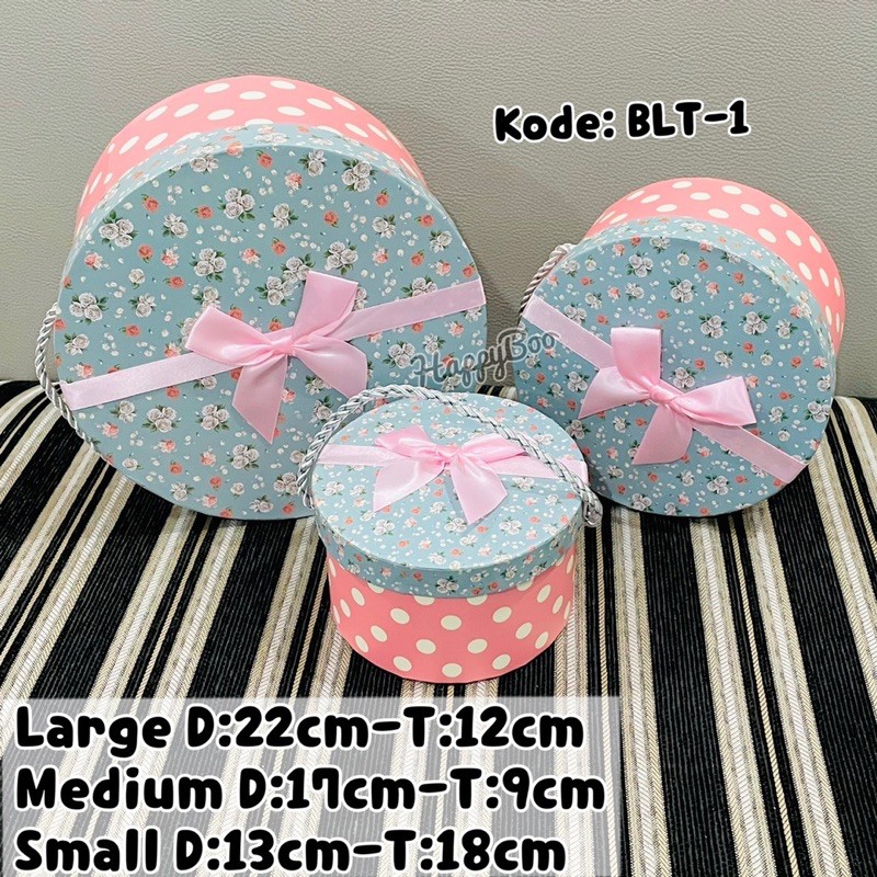 gift box kado kotak kado premium bulat set 3 / satuan large medium small kecil besar sedang blt1