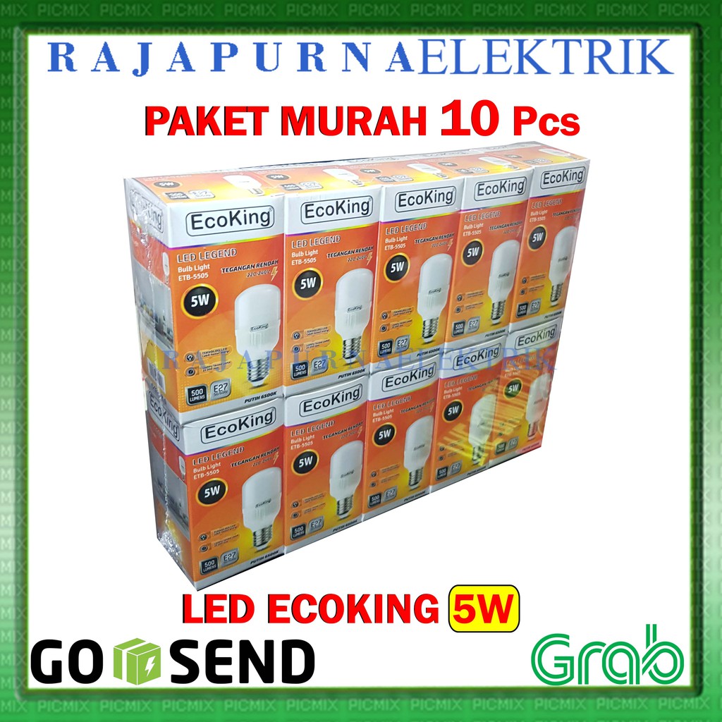 Lampu LED BULB ECOKING 5W / 5 watt super terang (PAKET 10Pcs)