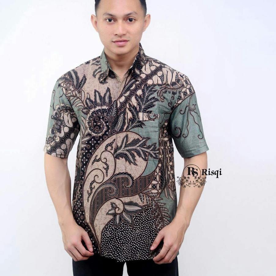 Terbaru - Baju Batik Pria Dewasa 2022 Lengan Pendek Kekinian Kemeja Batik Lengan Pendek Pria Mewah K