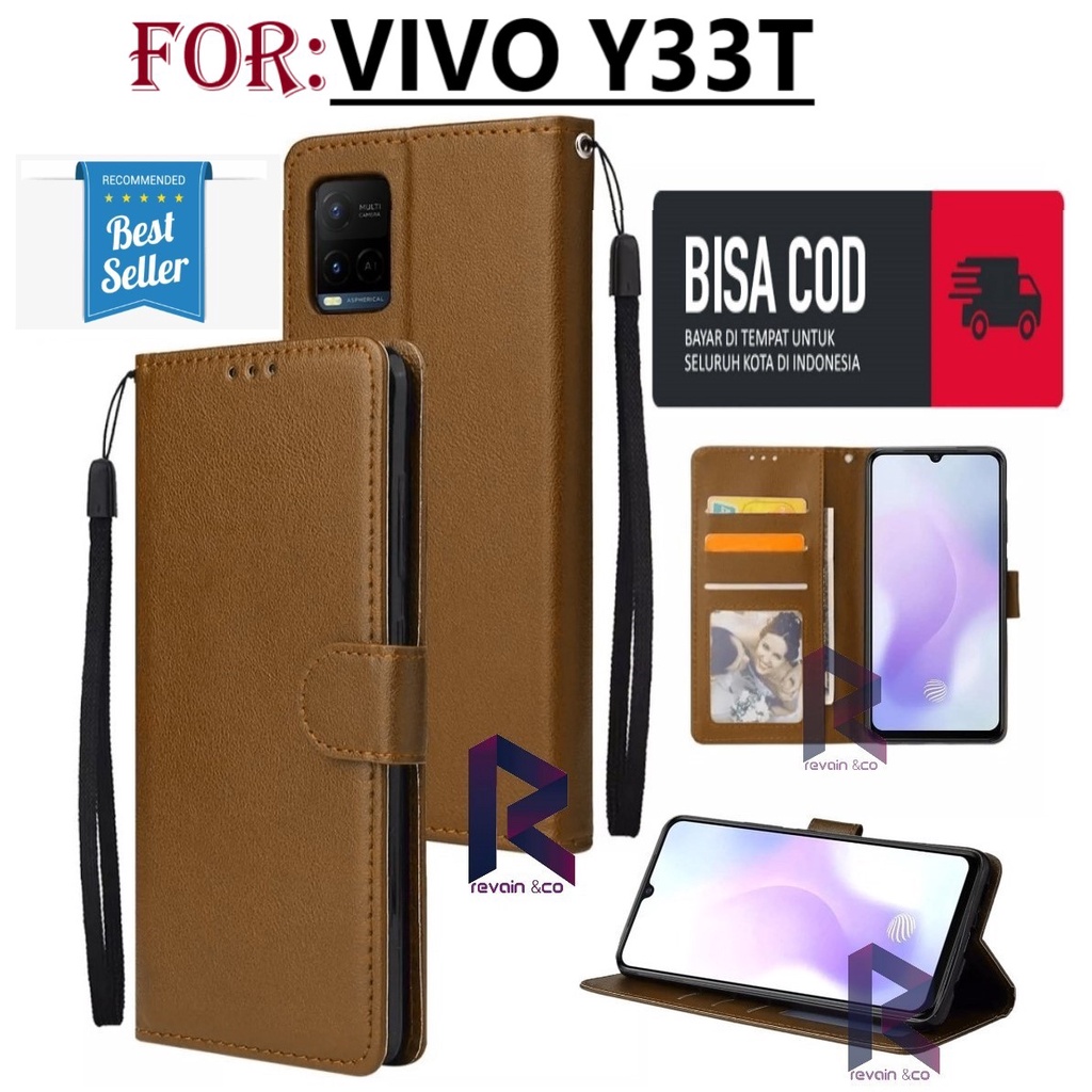 VIVO Y33T CASE FLIP WALLET LEATHER KULIT PREMIUM SARUNG BUKA TUTUP FLIP CASE VIVO Y33T