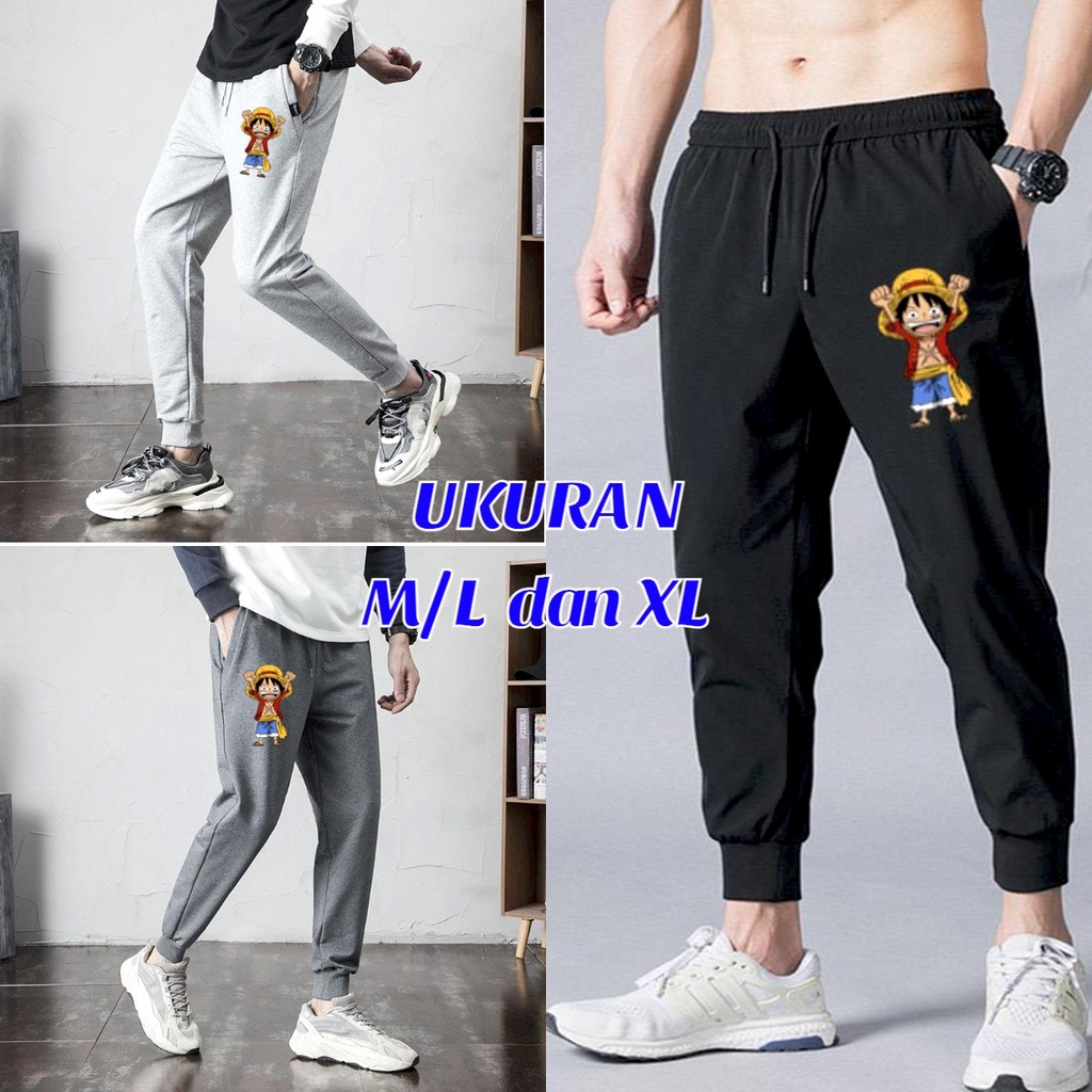 Asgard777 - JOGGER LUFFY ANGKAT TANGAN ONEPIECE / terlaris / jogger santai / JOGER MURAH / celana olahraga / celana panjang / celana pria