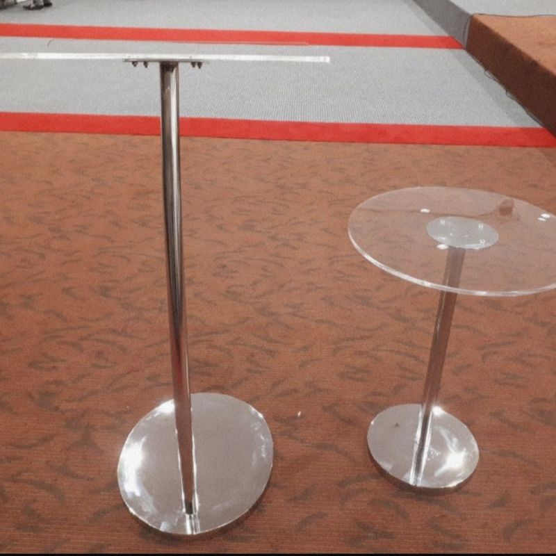 Mimbar Podium Pulpits Minimalis dan Meja Gereja Zaman Now Stainless Steel Kombinasi Akrilik