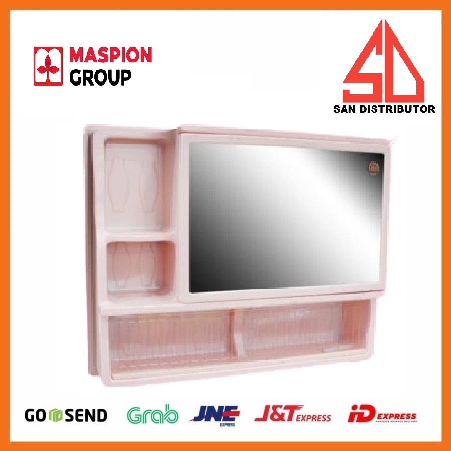 rak kaca cermin dinding kamar mandi wall cabinet mc-19 Maspion tempat sabun sampo