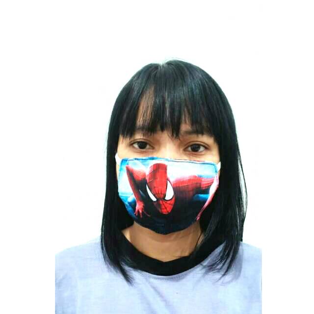 MASKER ANAK 2 PLY 1 MASKER BISA PAKAI 2 GAMBAR BERBEDA 2 SISI MASKER KAIN PRINT BAHAN KATUN TEBAL