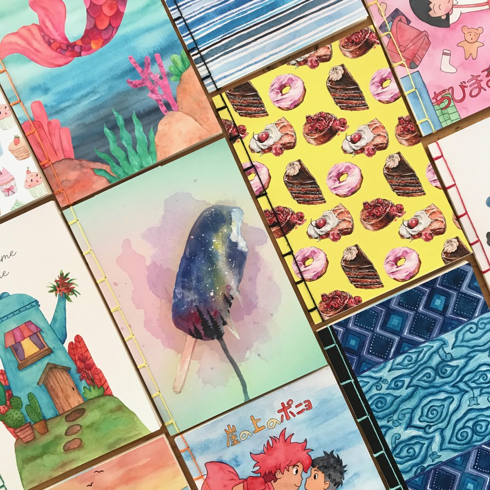 

DEWAI NOTEBOOK Handmade Coptic Binding Binding Soft Cover Sketchbook A5 - Plain Ivory Paper