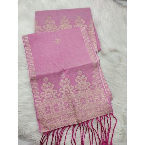 songket Silungkang warna baby pink , pink soft