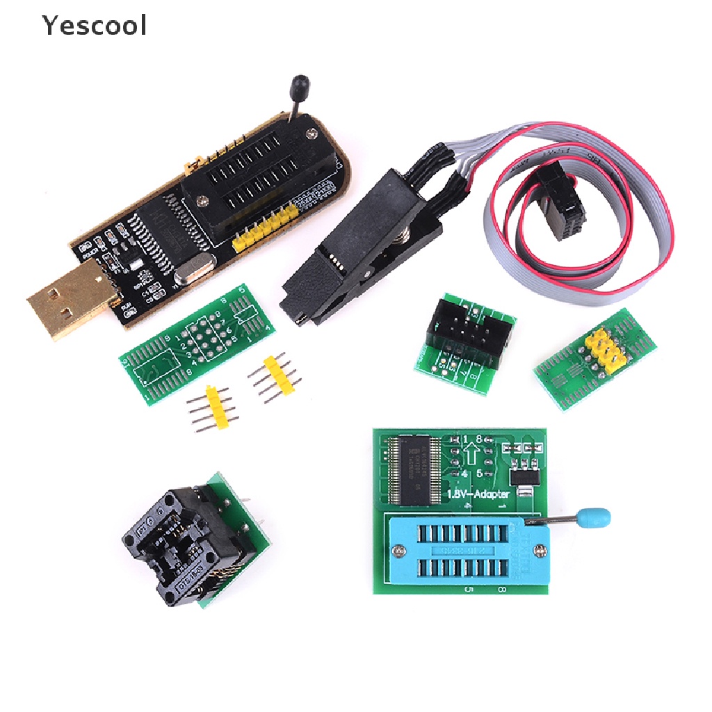 Yescool EEPROM BIOS usb programmer CH341 + SOIC8 clip + 1.8V adapter SOIC8