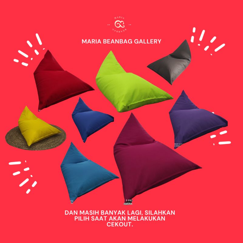 BEANBAG TRIANGLE KOMPLIT PLUS ISI SIZE -S-