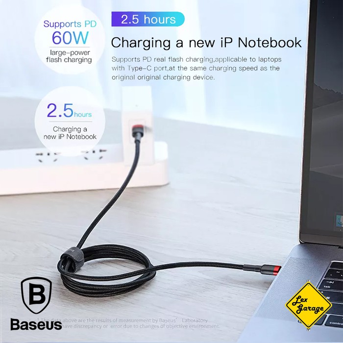 Kabel Data USB Type C to Type C Baseus Kevlar Cable PD 2.0 60W QC 3.0