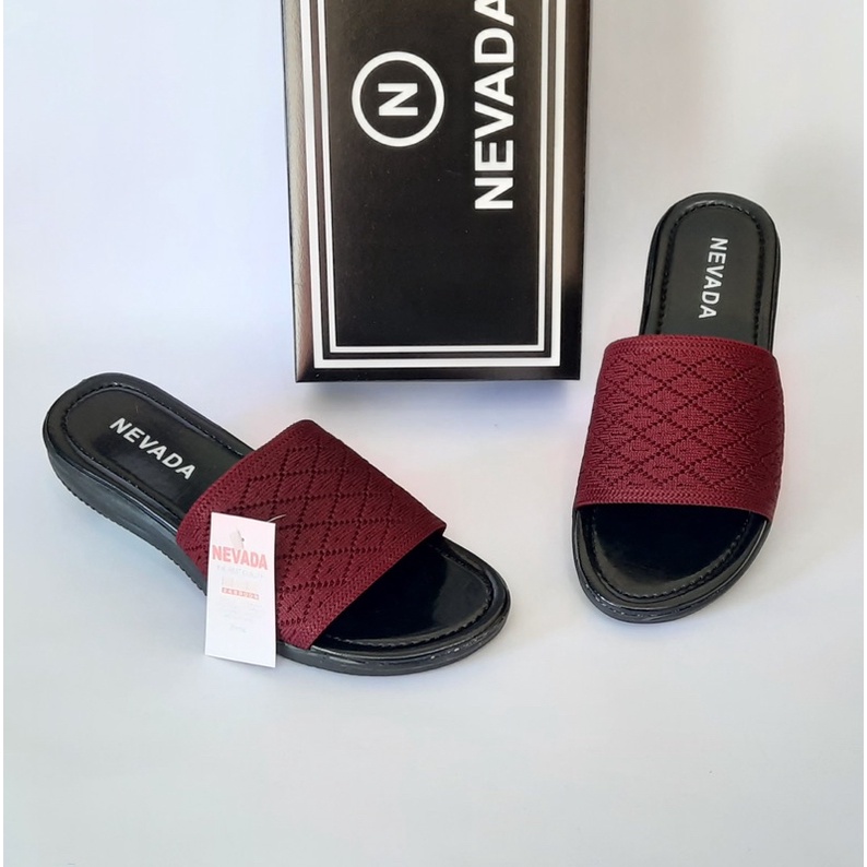 DISKON DAY! Sandal Selop Rajut Nevada (size 37-42) Slop Rajut Bisban - Sandal Wanita Nevada