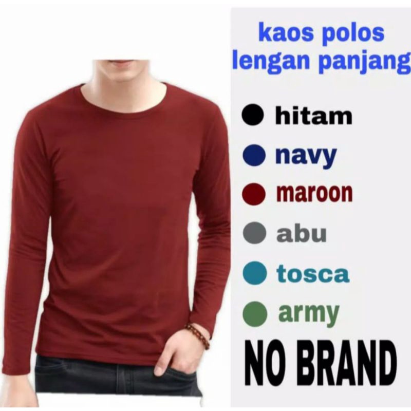 kaos polos lengan panjang