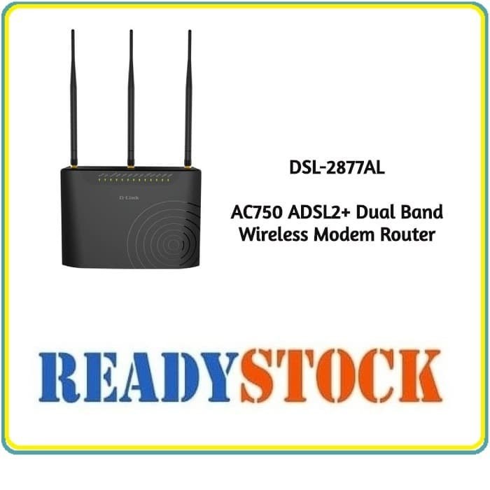 DLink DSL-2877AL Dual Band 11ac ADSL2+ Four Port Wireless Router