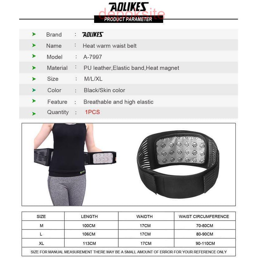 AOLIKES 7997 Korset Perut Terapi Pemanas Lumbar Support Waist Support Self Heating Tourmaline