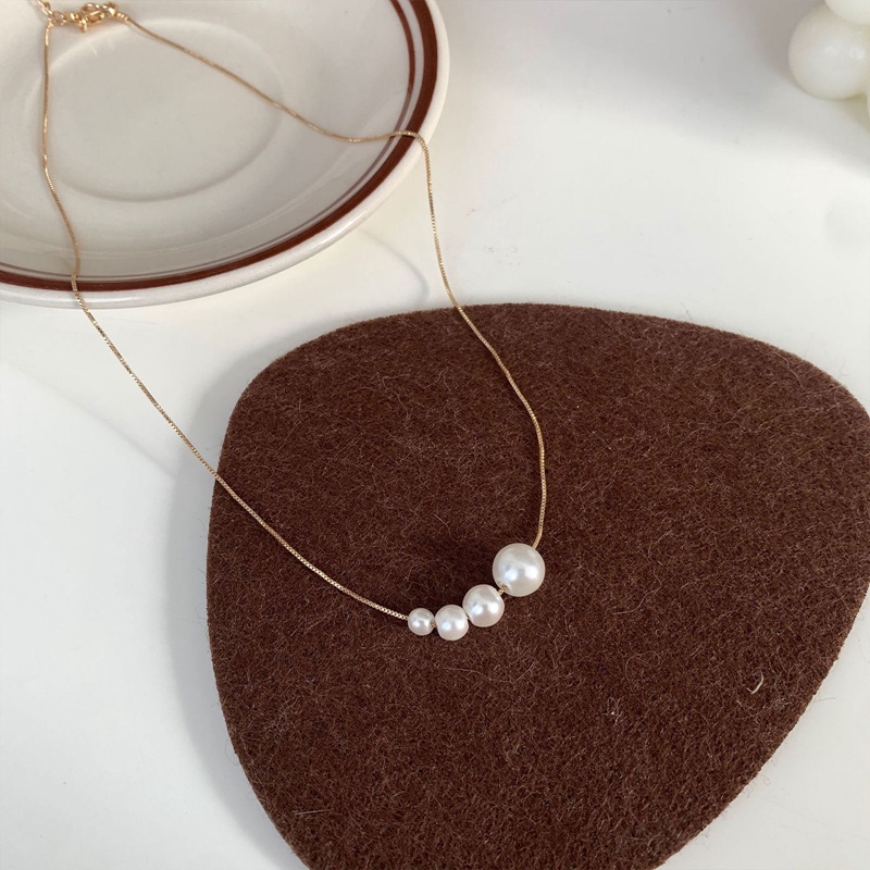 Fancyqube Kalung Choker Rantai Klavikula Hias Liontin Mutiara Untuk Wanita