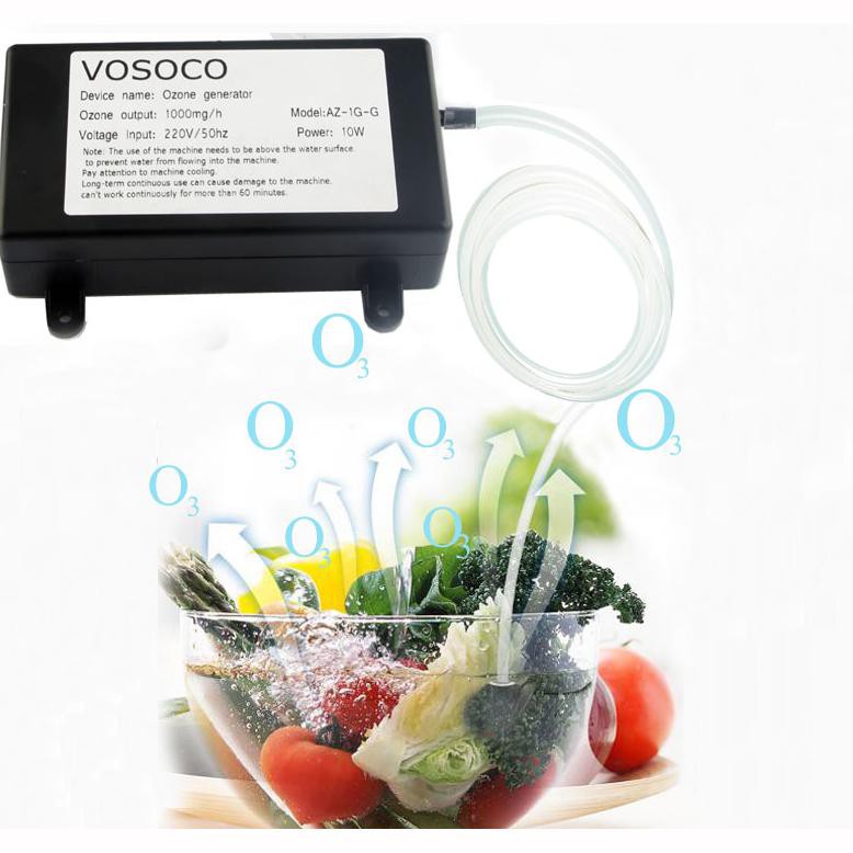 Grab Medan VOSOCO Ozone Generator Water Air Purifier Sterilizer 1000mg - AZ-1G-G - Black