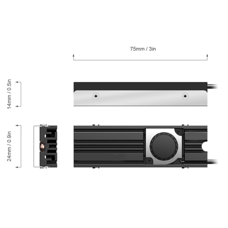 Bt Untuk M.2 2280 SSD Heatsink Cooler Untuk PCIe NVMe 80mm Dengan Pendingin PWM 4Pin