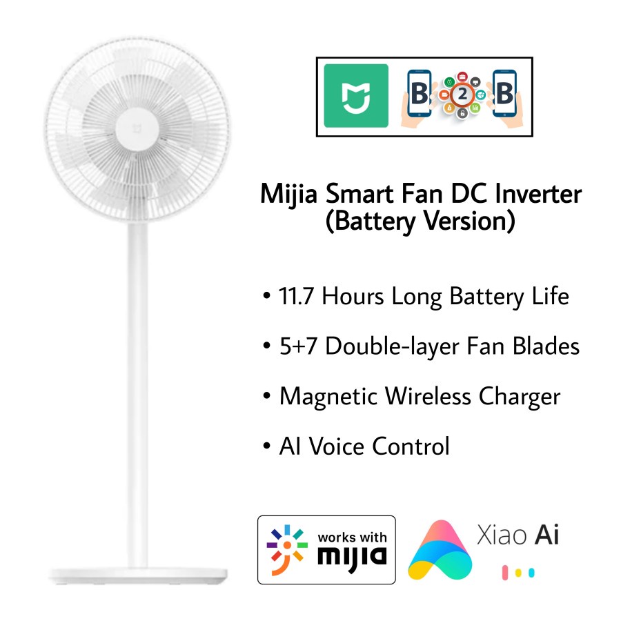 Mijia Smart Standing Fan DC Inverter Battery Version - Kipas Angin