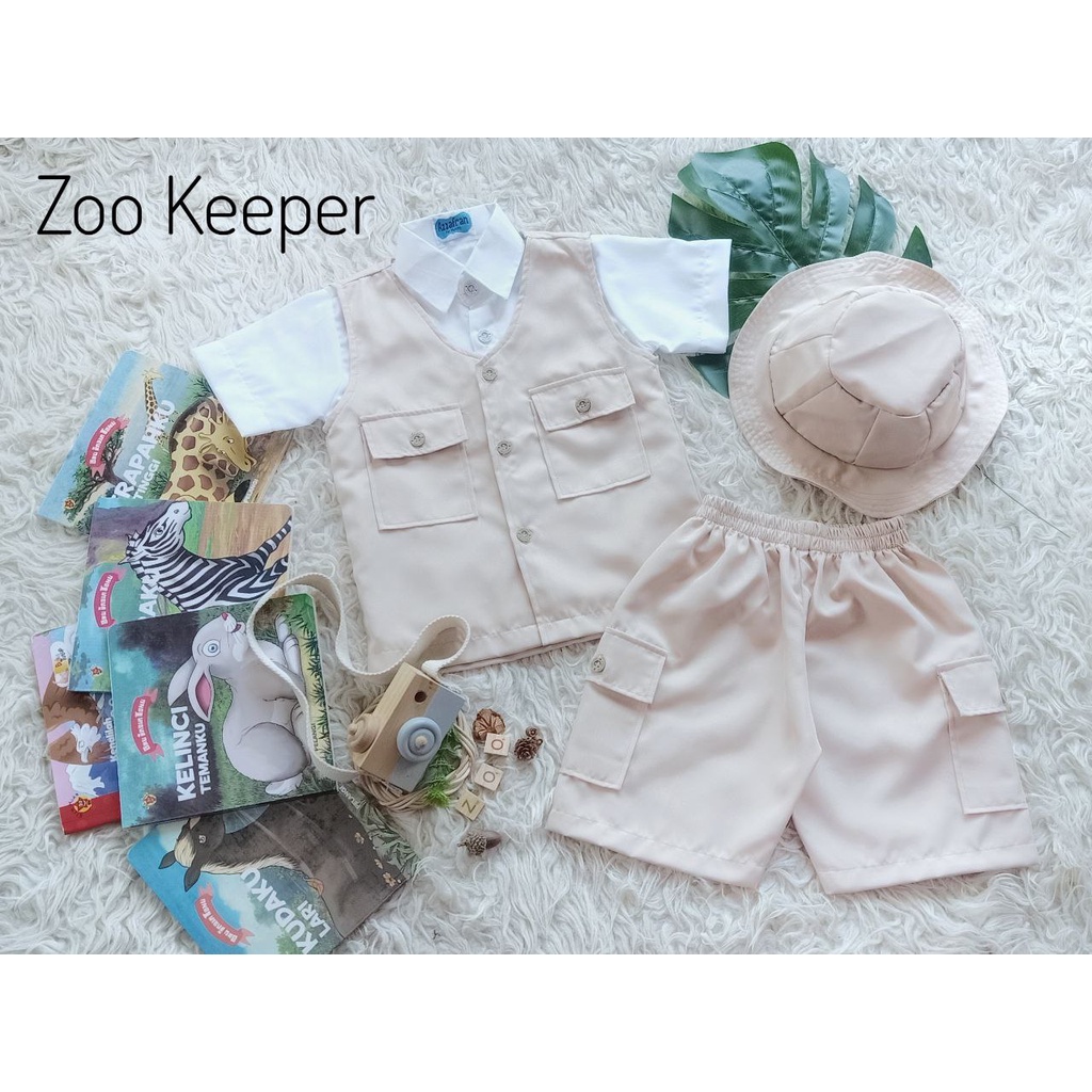 Kostum Zoo Keeper Anak Baju Karnaval Kostum Penajaga Kebun Binatang Kostum Ulang Tahun Anak Kostum F